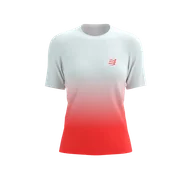 Koszulki sportowe damskie - COMPRESSPORT Koszulka biegowa damska PERFORMANCE SS T-SHIRT fluo red/white - miniaturka - grafika 1