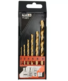 Yato ZESTAW WIERTEŁ DO MET.HSS-TiN 6SZT 2-8MM YT-44673 - Wiertła - miniaturka - grafika 1