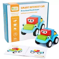 Samochody i pojazdy dla dzieci - Drewniany samochód układanka logiczna klocki - miniaturka - grafika 1