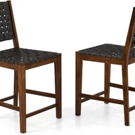 Krzesła - Krzesło do jadalni, akacja, brązowe + czarne, 52 x 58,5 x 101 cm - miniaturka - grafika 1