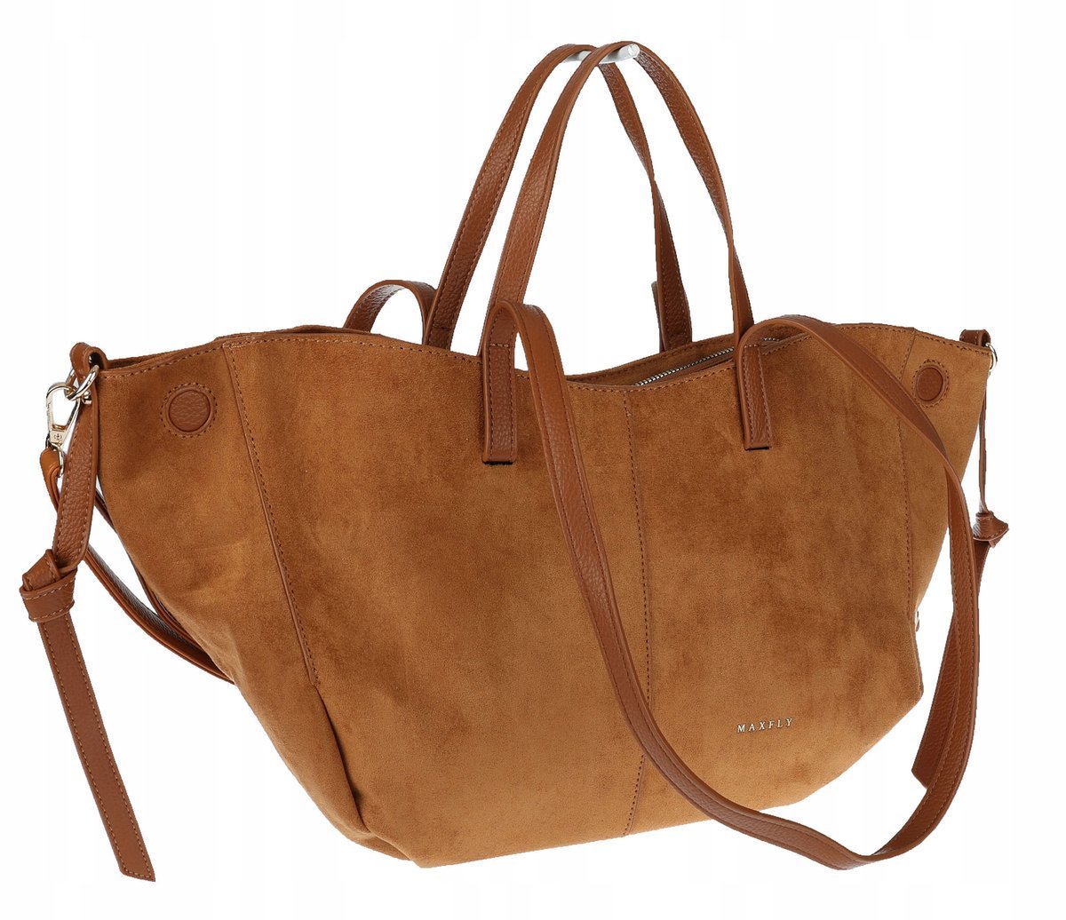 Torebka Damska Shopperka łódka Pojemna Duża torba zamszowa CM9872 Brązowa