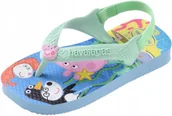 Klapki i japonki damskie - Havaianas Dziecięce Klapki Paski Peppapig Wzór Niebieskie 22 J1A - miniaturka - grafika 1