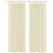 Zasłony - vidaXL Zasłona na szelkach, prześwitująca, kremowa 140x245 cm, 2 sztuki - miniaturka - grafika 1