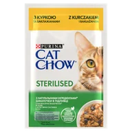 Mokra karma dla kotów - CAT CHOW Sterilised Karma dla kotów z kurczakiem i bakłażanem w sosie 26x85g - miniaturka - grafika 1