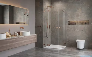 Radaway Essenza Pro Brushed Copper Pdd kabina 80x80 cm szczotkowana miedź 10095080-93-01L/10095080-93-01R - Kabiny prysznicowe - miniaturka - grafika 3