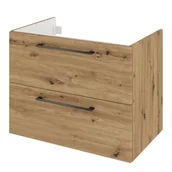 Szafki łazienkowe - Szafka pod umywalkę wisząca Remix 75x46x58 cm brązowa złoty dąb Sensea - miniaturka - grafika 1