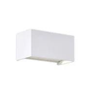 Lampy ogrodowe - Mantra Iluminación Kinkiet zewnętrzny LED Davos podwójny, biały, ściemniany, aluminium - miniaturka - grafika 1