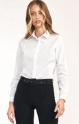 Koszule damskie - Taliowana biała koszula K61, Kolor biały, Rozmiar 38, Nife - Primodo.com - miniaturka - grafika 1