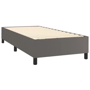 Lumarko Łóżko kontynentalne z materacem i LED, szara ekoskóra 100x200cm - Łóżka - miniaturka - grafika 6