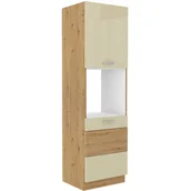 Szafki kuchenne - Szafka Dolna Wysoka Słupek Pod Zabudowę Piekarnika 60 DP-210 2F Artisan Krem Połysk Stolarz Lempert Dąb Artisan, Krem - miniaturka - grafika 1