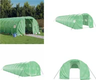 Szklarnie ogrodowe - vidaXL Szklarnia z ramą stalową zielona 48 m² 16x3x2 m - Szklarnia - Szklarnie - Tunel foliowy - Szklarnia wolnostojąca - miniaturka - grafika 1