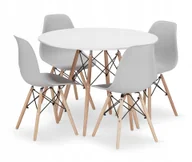Stoły z krzesłami - Stół 4 Krzesła Nowoczesny Skandynawski Sty - miniaturka - grafika 1