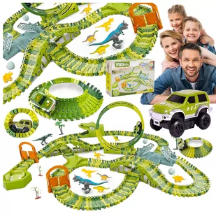 MEGA TOR WYŚCIGOWY DINOZAUR PARK MAGIC TRACK 324 elenety Z533 - Zabawki interaktywne dla dzieci - miniaturka - grafika 1