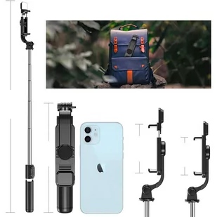 Selfie stick statyw Alogy Tripod uchwyt do telefonu kijek Bluetooth LED Czarny - Selfie stick - miniaturka - grafika 3