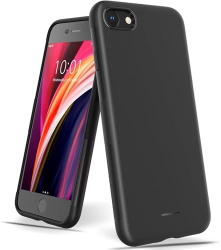 UNBREAKcable Etui kompatybilne z iPhone SE 2020 / iPhone SE 2022, iPhone 8/7 – [ochrona przed upadkiem, antypoślizgowe] miękkie, matowe etui z termoplastycznego poliuretanu (TPU), ultra cienkie etui na telefon o przekątnej ekranu 4,7 cala – matowe, czarne