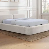 Meble do sypialni - Łóżko ze skrzynią 160 x 200 cm - Tkanina - Beżowy - JUDALO od Maison Céphy - miniaturka - grafika 1