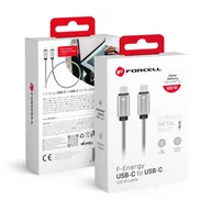 Kable USB - Forcell Kabel C239 USB-C do USB-C, 100W, PD, QC4.0, 1 m, srebrny - miniaturka - grafika 1