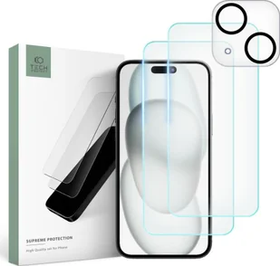 Tech-Protect Zestaw Tech-Protect Supreme Set na iPhone 15 2x szkło hartowane na wyświetlacz / szkło hartowane na aparat - Szkła hartowane na telefon - miniaturka - grafika 1