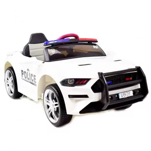 Super-Toys AUTO POLICJA DŹWIĘKI MIĘKKIE KOŁA EVA MIĘKKIE SIEDZENIE/BBH0007 BBH-0007-BIAŁY - Pojazdy elektryczne dla dzieci - miniaturka - grafika 1