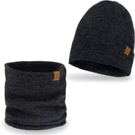 Czapki męskie - Nandy Polski Komplet Zestaw Zimowy Czapka Komin - Zest-Ck-14002-Csz-M - miniaturka - grafika 1