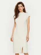 Sukienki - Calvin Klein Sukienka codzienna Heavy Crepe Ss Bodycon Dress K20K208091 Biały Slim Fit - miniaturka - grafika 1