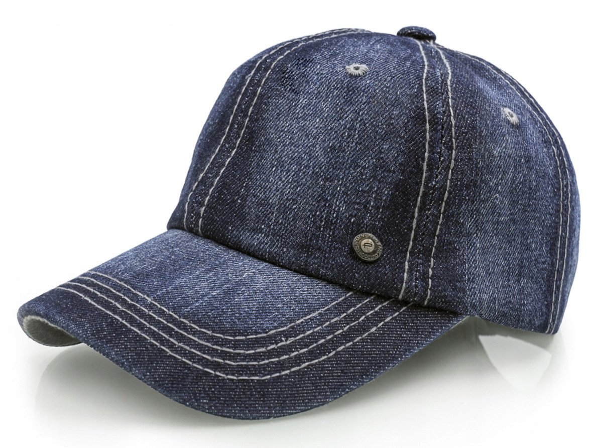 Czapka bejsbolówka z daszkiem dżinsowa GRANATOWA