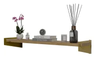 Półki do salonu - Półka ścienna glamour na kwiaty złoty + dąb artisan T4-L23 - miniaturka - grafika 1