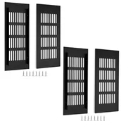 Kratki wentylacyjne - Kratka wentylacyjna, aluminiowa do wentylacji szaf i pomieszczeń, 20x8cm, czarna, 4 sztuki - miniaturka - grafika 1