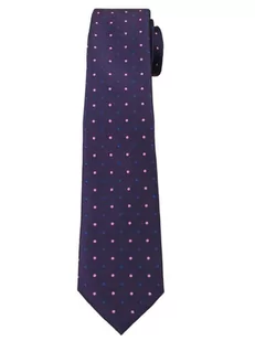 Fioletowy Elegancki Krawat Męski -ALTIES- 6 cm, w Niebiesko-Różowe Kropki - Alties - Krawaty i muchy męskie - miniaturka - grafika 1