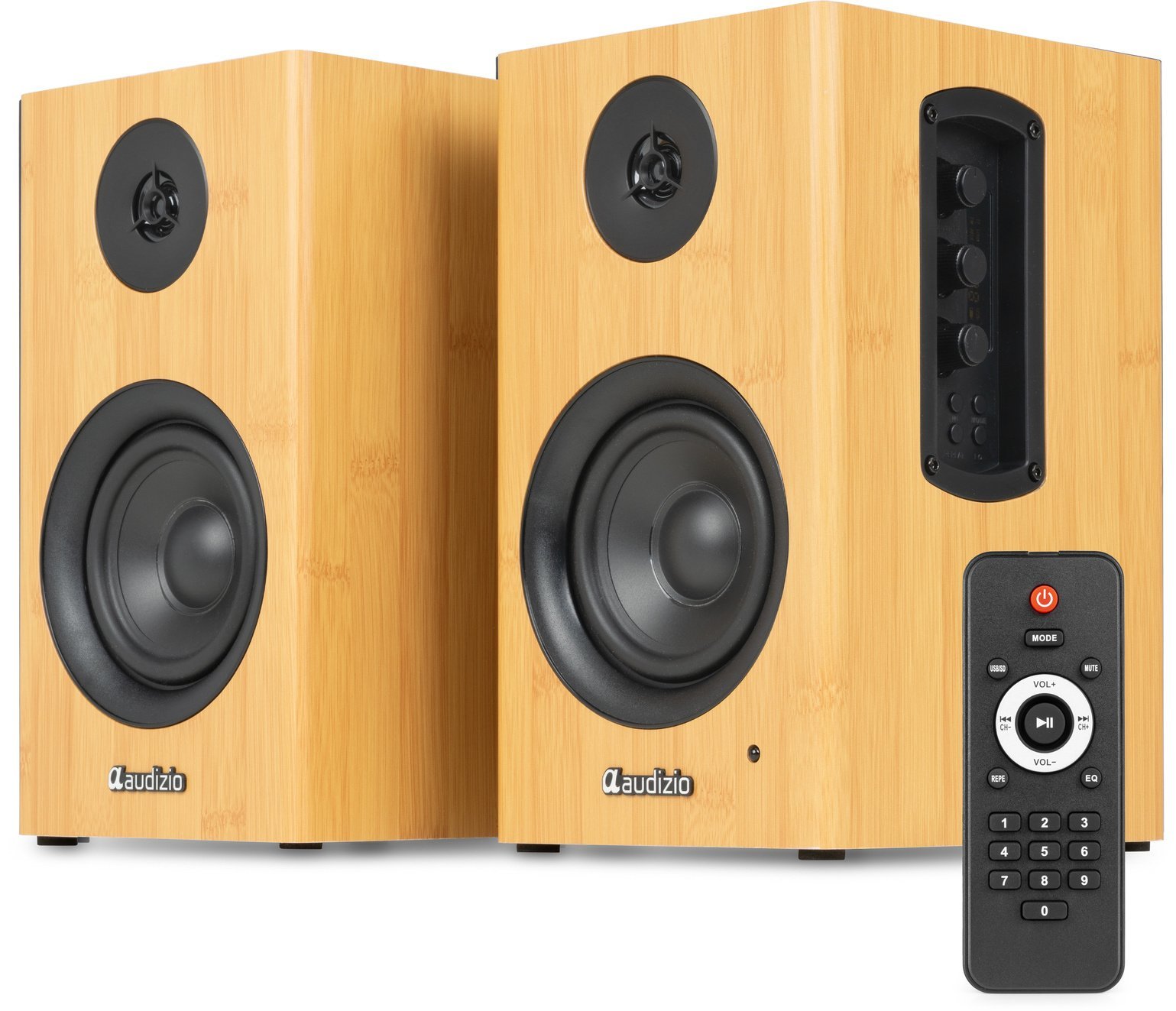 Audizio Aktywny zestaw głośników półkowych 60W BT jasny brąz BS15 one size