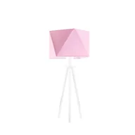 Lampy stojące - Biała lampka nocna dla dzieci z różowym kloszem SOVETO - miniaturka - grafika 1