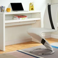 Krzesła - Komplet 4 krzeseł TWIZY - Materiał skóropodobny czarny + biały - miniaturka - grafika 1