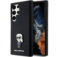 Etui i futerały do telefonów - Oryginalne Etui SAMSUNG GALAXY S24 ULTRA Karl Lagerfeld Silicone Ikonik Metal Pin (KLHCS24LSMHKNPK) czarne - miniaturka - grafika 1