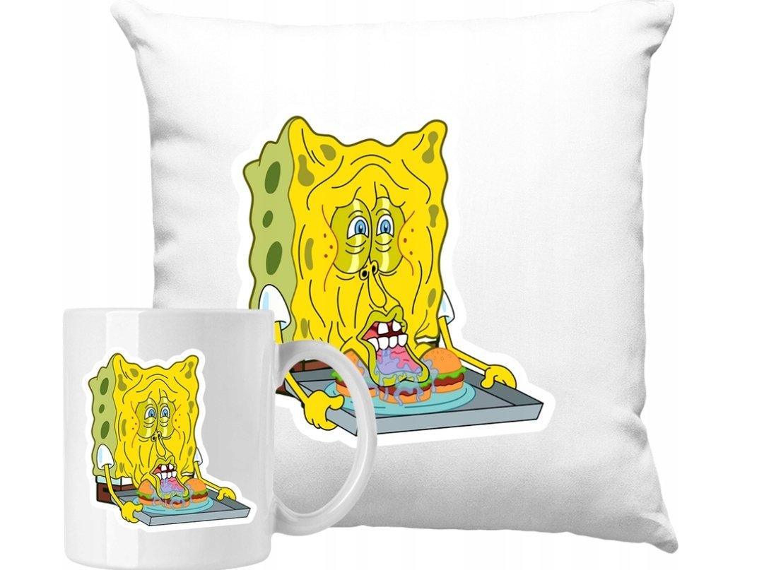 ZESTAW PODUSZKA + KUBEK Spongebob Kanciastoporty Bajka Pomysł na Prezent #2