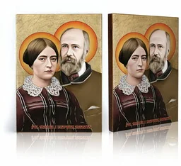 Ikona religijna Św. Maria i Ludwik Martin - Święci Małżonkowie - Ikony i obrazy sakralne - miniaturka - grafika 1