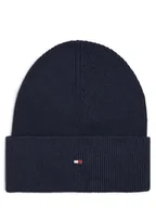 Czapki damskie - Tommy Hilfiger - Czapka damska z dodatkiem kaszmiru, niebieski - miniaturka - grafika 1