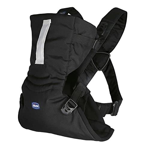 Chicco Easyfit Ergonomiczny nosidełko dla niemowląt i dzieci od urodzenia 9 kg, prosty i intuicyjny uchwyt na dziecko, na czole matki i na ulicy, wsparcie głowy i szyi, czarny