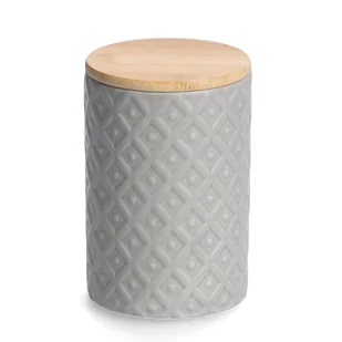 Żłobiony, ceramiczny słoik z wieczkiem, na produkty sypkie, 770 ml - Pojemniki kuchenne - miniaturka - grafika 1