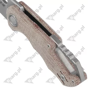 Nóż składany MKM Isonzo Clip Point Natural Canvas Micarta, Stonewashed M390 by Jesper Voxnæs (MK FX03M-3NC) - Noże - miniaturka - grafika 4