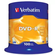 Nośniki danych - DVD-R 4,7gb VERBATIM 16x AZO A-100 CAKE /VER43549/ - miniaturka - grafika 1