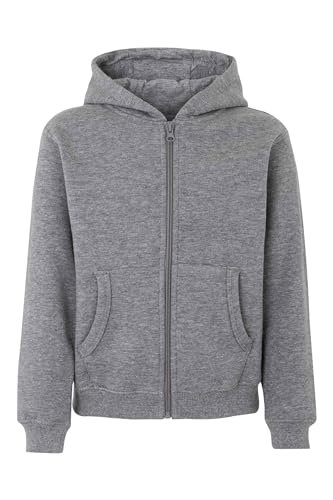 Mukua Byron Kids Bluza dziecięca z zamkiem błyskawicznym i kapturem, kolor Heather Grey, rozmiar 9/11