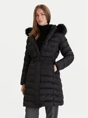 Płaszcze damskie - Geox Płaszcz zimowy Catria W5626F T3152 F9000 Czarny Slim Fit - miniaturka - grafika 1