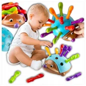 Zabawki interaktywne dla dzieci - Jeżyk Sorter Układanka Edukacyjna Montessori Gra Edukacyjna dla Dzieci 18m+ - miniaturka - grafika 1