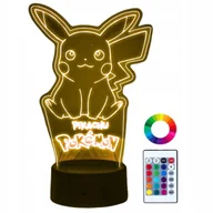 Lampy stojące - Lampka Nocna Biurkowa dla Dzieci Pikachu Pokemon Go Podświetlana + Pilot - miniaturka - grafika 1