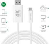 Kable USB - Kabel USB 4smarts USB-C - DisplayPort 2 m Biały (540958) - miniaturka - grafika 1