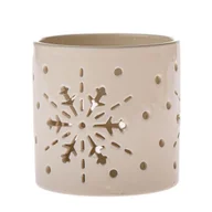 Świeczniki - Kominek świecznik kremowy do domu ceramika świeca - miniaturka - grafika 1