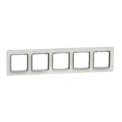 Klawisze i ramki - Ramka pięciokrotna SEDNA Design & Elements efekt szkło biały - miniaturka - grafika 1