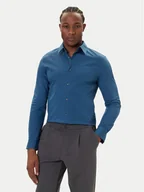 Koszule męskie - Calvin Klein Koszula LV04LB145G Niebieski Slim Fit - miniaturka - grafika 1