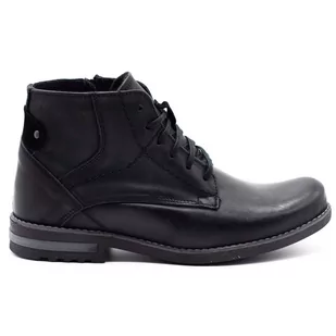 Buty męskie skórzane zimowe 731K czarne - Komodo - Buty zimowe męskie - miniaturka - grafika 1