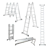 Drabiny - Wielofunkcyjna drabina aluminiowa z podestem 4x4 - Hardmaister - miniaturka - grafika 1